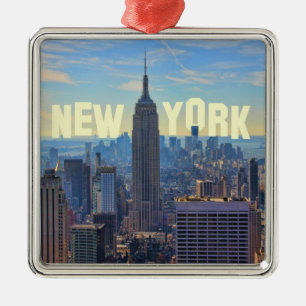 NYC Silhouette ESB, World Trade 2C Metalen Ornament