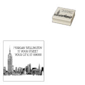 NYC Skyline 01 Etched Rubber Stamp Rubberstempel (Gestempeld)