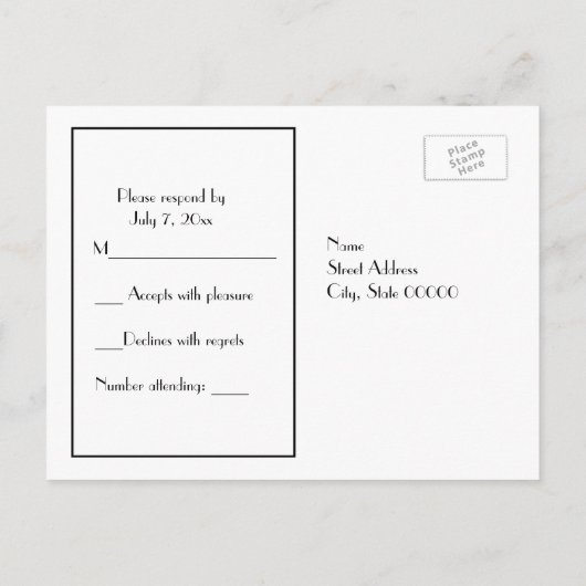 NYC Skyline 01 Etched White RSVP 1 Uitnodiging Briefkaart (Achterkant)