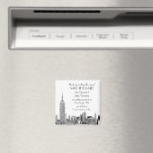 NYC Skyline 01 geëtst Bewaar de datum Magneet (Insitu (Vaatwasser))