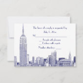 NYC Skyline 01 Gravé Blanc RSVP #2 Bleu (Dos)