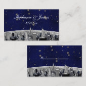 NYC Skyline 2 Blue Gold Star-kaarten Plaatskaartje (Voorkant / Achterkant)