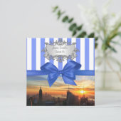 NYC Skyline à Sunset Sweet 16 Party Invitation (Debout devant)