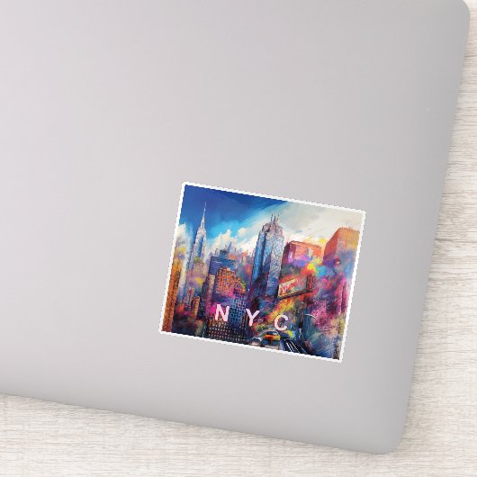 NYC Skyline Abstracte kunst Sticker (Detail)