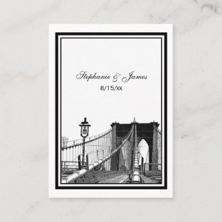 NYC Skyline Bklyn Bridge #2 Etched Escort Cartes #