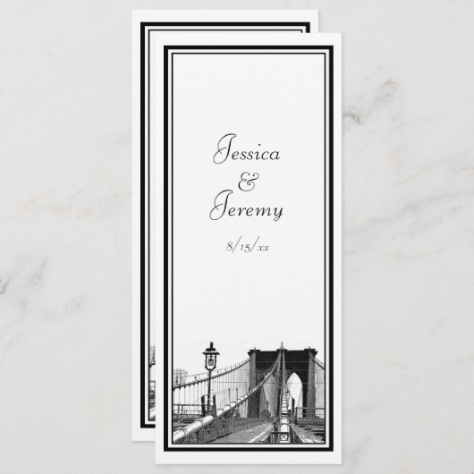 NYC Skyline Brooklyn Bridge #2 Accueil Menu (Devant / Derrière)