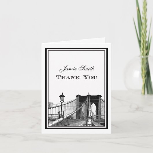 NYC Skyline Brooklyn Bridge #2 Dank je Bedankkaart (Voorkant)