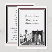 NYC Skyline Brooklyn Bridge #2 DIY Bruidsdouche Kaart (Voorkant / Achterkant)