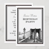 NYC Skyline Brooklyn Bridge #2 DIY Verjaardagsfees Kaart (Voorkant / Achterkant)