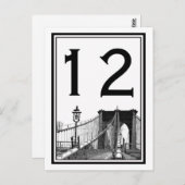 NYC Skyline Brooklyn Bridge #2 Tafelnummer Kaart (Voorkant / Achterkant)