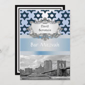 NYC Skyline Brooklyn Bridge Bar Mitswa #2 Kaart (Voorkant / Achterkant)