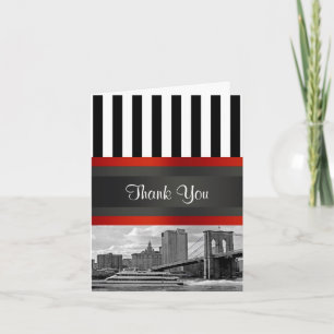 NYC Skyline Brooklyn Bridge, Boat Invitation Suite Bedankkaart