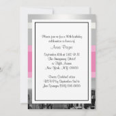 NYC Skyline BW 05 Blanc, Invitation d'anniversaire (Dos)