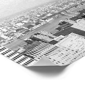 NYC Skyline BW 05 White Blue 2 Party Banner Poster (Hoek)