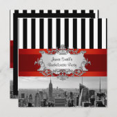 NYC Skyline BW B2 Bachelorette Party Invitation (Devant / Derrière)