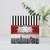 NYC Skyline BW B2 Bachelorette Party Invitation (Debout devant)