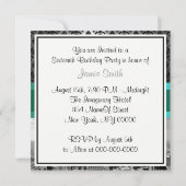 NYC Skyline BW B3 Damask - Sweet 16 Invitation de (Dos)