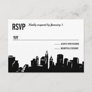 NYC Skyline Cartes RSVP de mariage