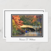 NYC Skyline Central Park Bow Bridge Bruiloftsuitno Kaart (Voorkant / Achterkant)