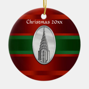 NYC Skyline: Chrysler Building Xmas #3 Keramisch Ornament