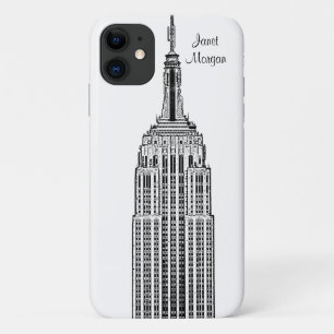 NYC Skyline - Empire State Building Etched look iPhone 11 Hoesje