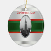 NYC Skyline: Empire State Building Xmas #4W Keramisch Ornament (Links)