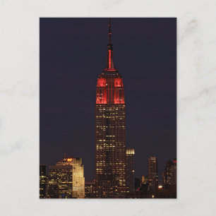 NYC Skyline ESB allemaal in het rood Briefkaart