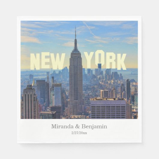 NYC Skyline ESB World Trade 2C L Servet (Voorkant)