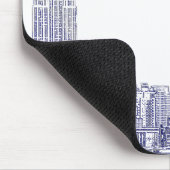 NYC Skyline Etched 01 Blue Muismat (Hoek)