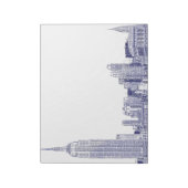 NYC Skyline Etched 01 Blue Notitieblok (Gedraaid)