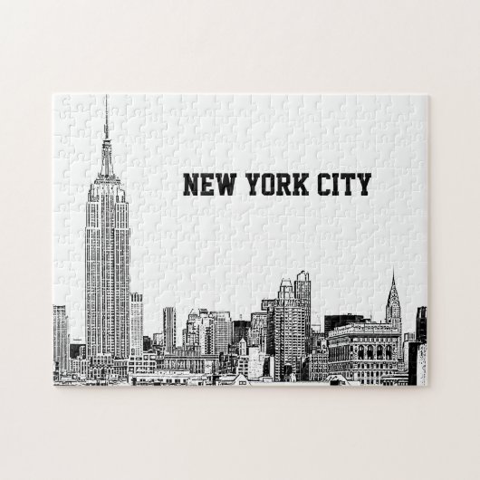 NYC Skyline Etched 01 Legpuzzel (Horizontaal)