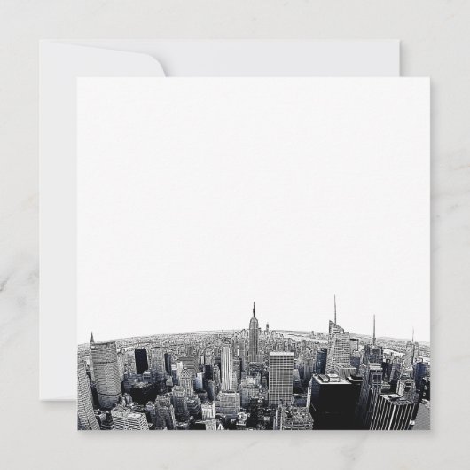 NYC Skyline Etched Fisheye Uitzicht (Achterkant)