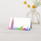 NYC Skyline Etted Look Rainbow Escort Cartes (Devant)