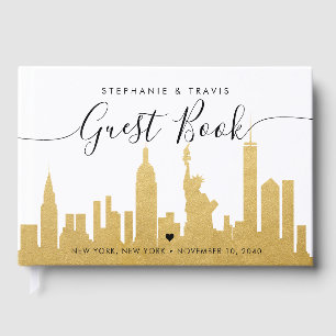 NYC Skyline Gold New York Destination Wedding Gastenboek