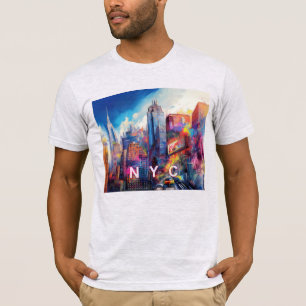 NYC Skyline Graffiti Art T-shirt