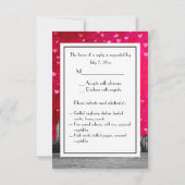 NYC Skyline Hot Rose Red Heart Etched RSVP w Menu (Dos)