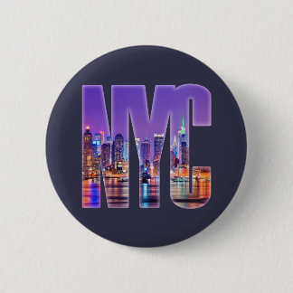 NYC Skyline (licht) Ronde Button 5,7 Cm
