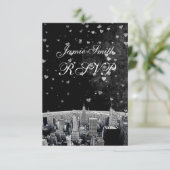 NYC Skyline no 2 Black Wht Heart RSVP (Debout devant)