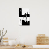 NYC skyline oude  foto zwart-wit Poster (Keuken)
