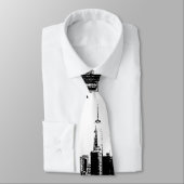 NYC skyline oude  foto zwart-wit Stropdas (Gebonden)