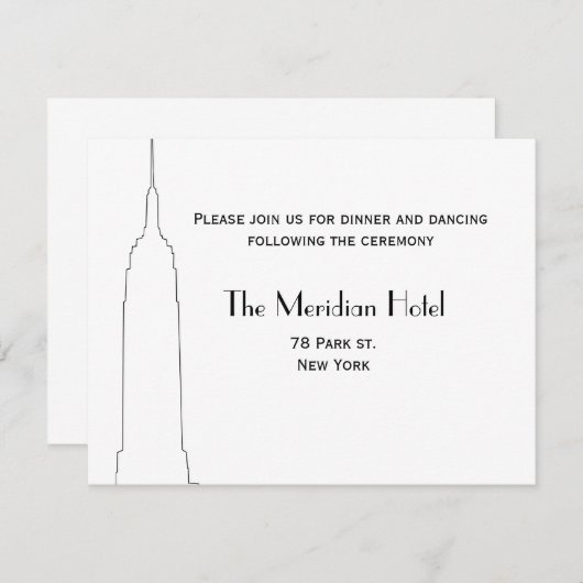 NYC Skyline Recption Card Kaart (Voorkant / Achterkant)