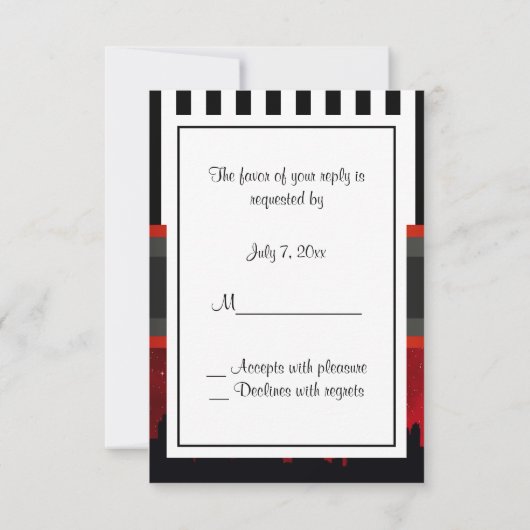 NYC Skyline Sil Red Sky Blk Wht Stripe P RSVP (Dos)