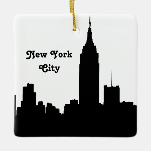 NYC Skyline Silhouet, EMP State BLDG #1 T Keramisch Ornament (Voorkant)