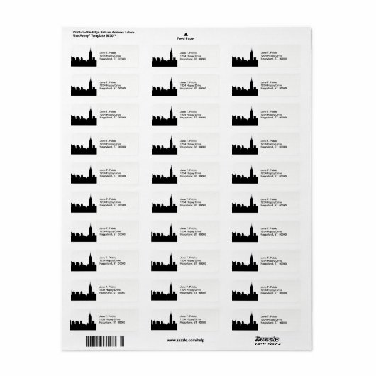 NYC Skyline Silhouet, ESB #1 Etiket (Full Sheet)