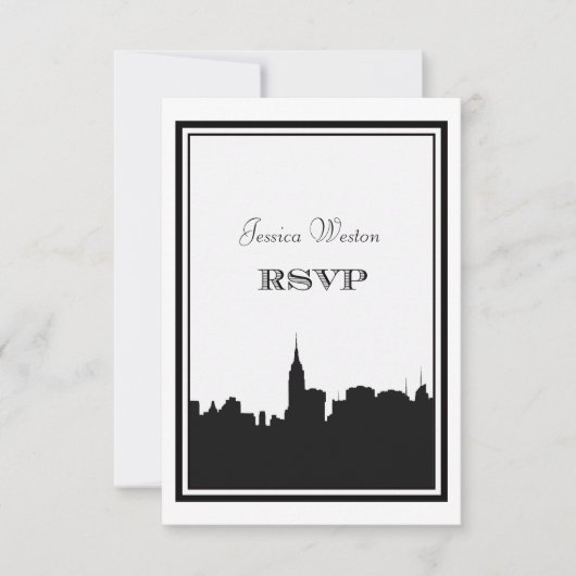 NYC Skyline Silhouette #2 DIY RSVP (Voorkant)