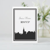NYC Skyline Silhouette #2 DIY RSVP (Staand voorkant)