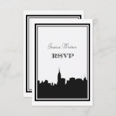 NYC Skyline Silhouette #2 DIY RSVP (Voorkant / Achterkant)
