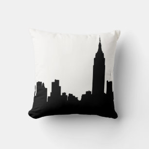 NYC Skyline Silhouette, Empire State Bldg #1 Kussen
