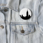 NYC Skyline Silhouette, Empire State Bldg #1 Ronde Button 5,7 Cm (In situ)