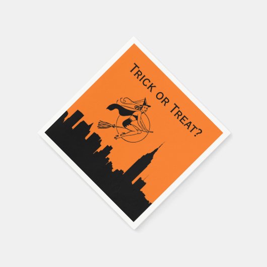 NYC Skyline Silhouette Halloween Cheeky Witch Servetten (Hoek)